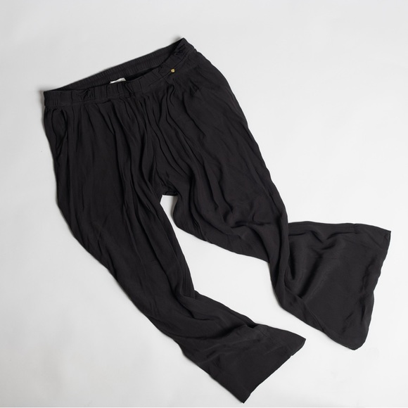 Anthro HARLYN Pant Trouser Sabie black/gray Pelated High Waist Academic Medium - Picture 5 of 7